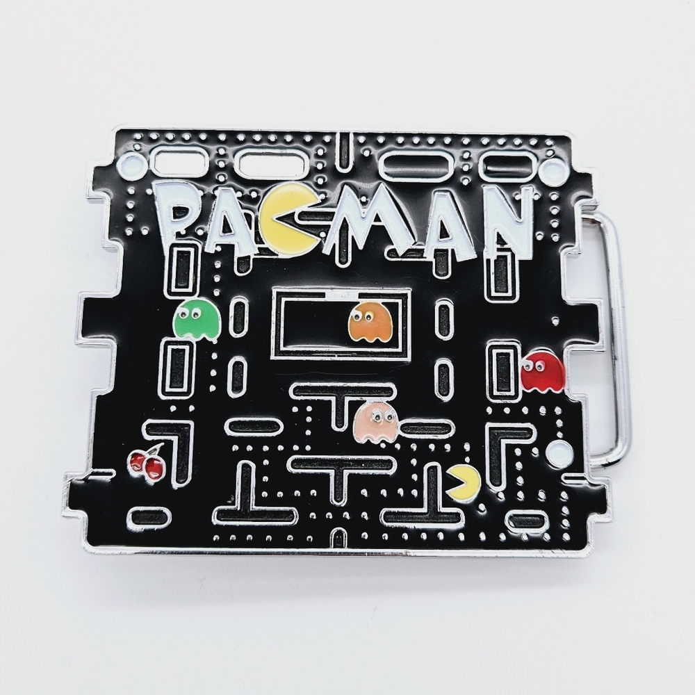 PACMAN | vintage Y2K 2003 arcade video game large belt buckle